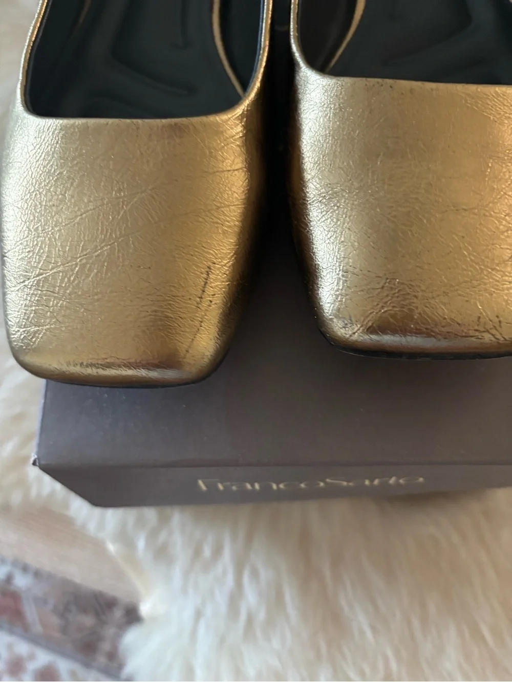 Franco Sarto Gold Mary Jane Flats 7